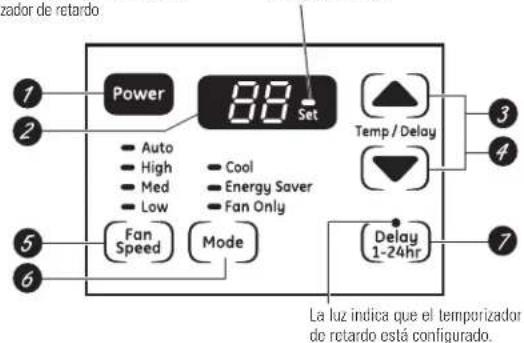 GE AEW24DQ - Acerca de los controles en el acondicionador de aire - 1