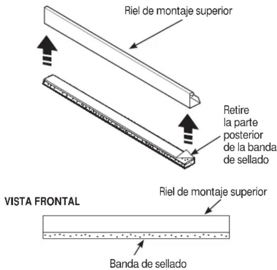 GE AEW05LXB - PEGUE LA BANDA DE SELLADO DEL RIEL DE MONTAJE SUPERIOR - 1