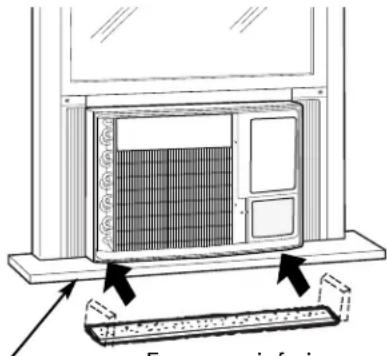 GE ASQ12AL - ⑦ INSTALE EL SOPORTE DE SEGURIDAD Y LA PARTE SUPERIOR DE LA ESPUMA DE LA JUNTA DE LA VENTANA - 3