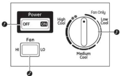 GE ASQ12AL - Acerca de los controles en el acondicionador de aire—modelos con botón(es) de control. - 2