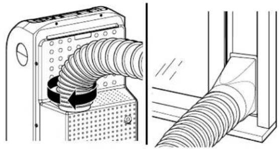 GE APN08AA - INSTALE LA MANGUERA DE ESCAPE A LA UNIDAD - 1