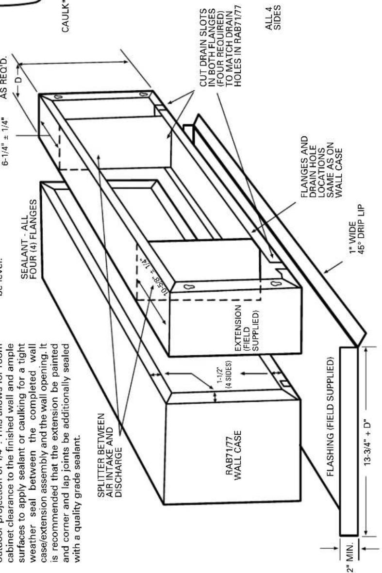 GE AZ55H12DAD - METAL CASE EXTENSION FOR WALLS DEEPER THAN 13-1/8" (11-1/8" WITH SUB-BASE) FIELD FABRICATED - GE RECOMMENDS THE USE OF ONE OF THE DEEPER RAB71 WALL CASES OFFERED AS SPECIAL ORDER ITEMS. SEE PAGE 29. - 3