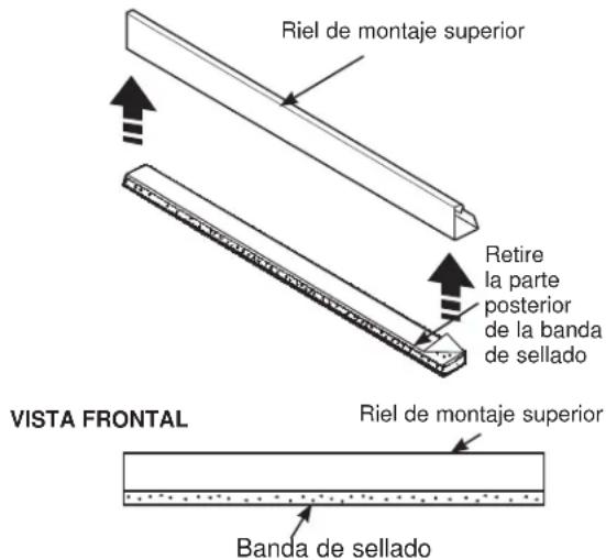 GE AEC10AW - ③ PEGUE LA BANDA DE SELLADO DEL RIEL DE MONTAJE SUPERIOR - 1