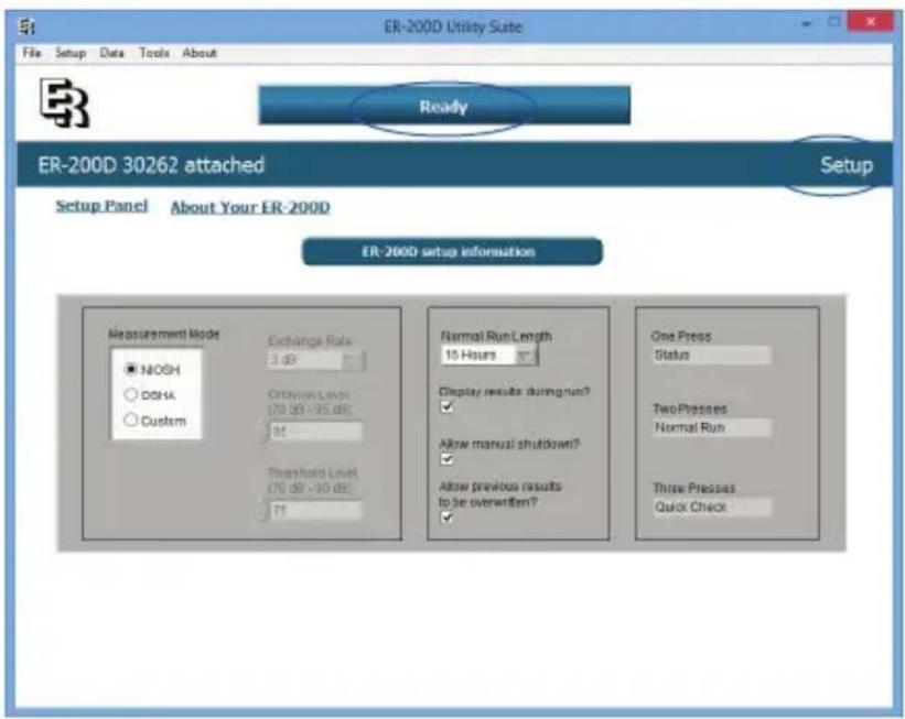 Etymotic Dosimeter ER-200DW8 - Setup Screen - 3