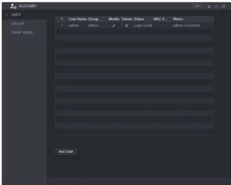 UNIDEN GXVR55840 - Adding a User Account - 1