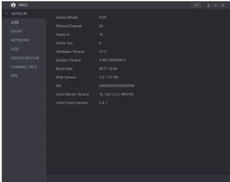 UNIDEN GXVR55840 - Viewing Version Details - 1