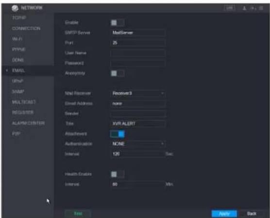 UNIDEN GXVR55840 - Configuring EMAIL Settings - 1