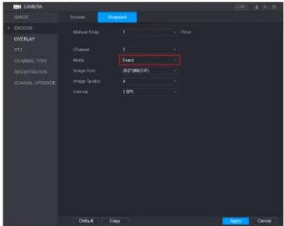 UNIDEN GXVR55840 - Configuring Event Triggered Snapshot - 1