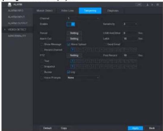 UNIDEN GXVR55840 - Configuring Tampering Settings - 1