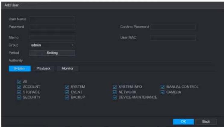 UNIDEN GXVR55840 - Adding a User Account - 2