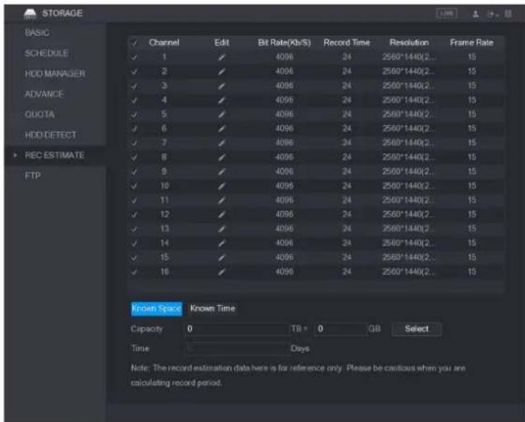 UNIDEN GXVR55840 - Configuring Record Estimate - 1