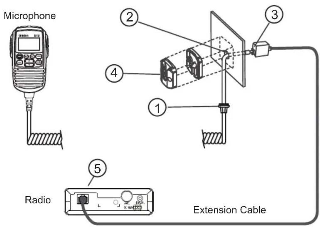 UNIDEN UH5045 - Mounting the MIC Hanger for Remote SPK/MIC - 1