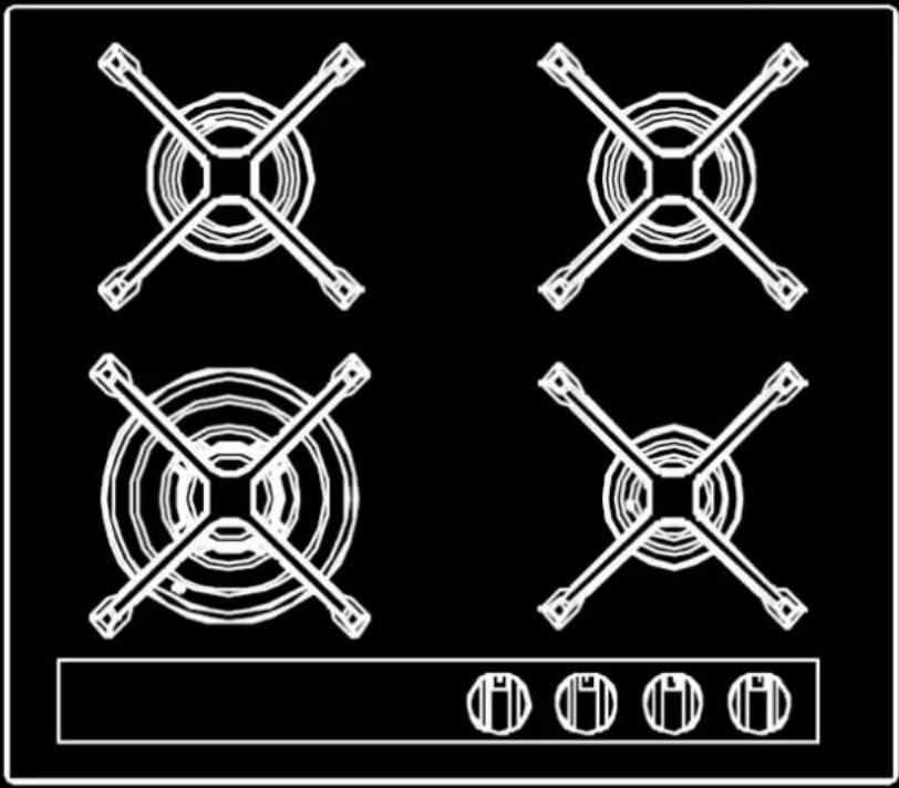 Bellini BPD-160EG - Black Glass Top-surface Built-in Gas Cooktop - 1