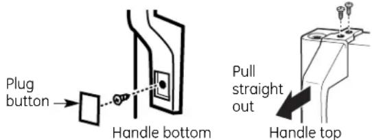 GE GTS12BBPRCC - REMOVE FRESH FOOD DOOR HANDLE FROM THE LEFT SIDE - 1