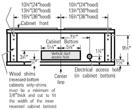 GE JV367HCC - Outside top exhaust (Vertical duct-3¼" x 10" Rectangular) - 1