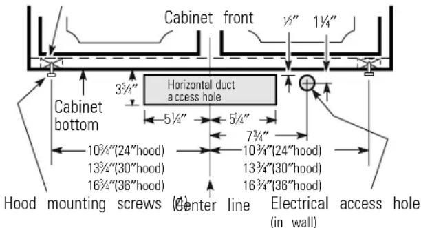 GE JV367HCC - Outside rear exhaust (Horizontal duct-3/4" x 10" Rectangular) - 1