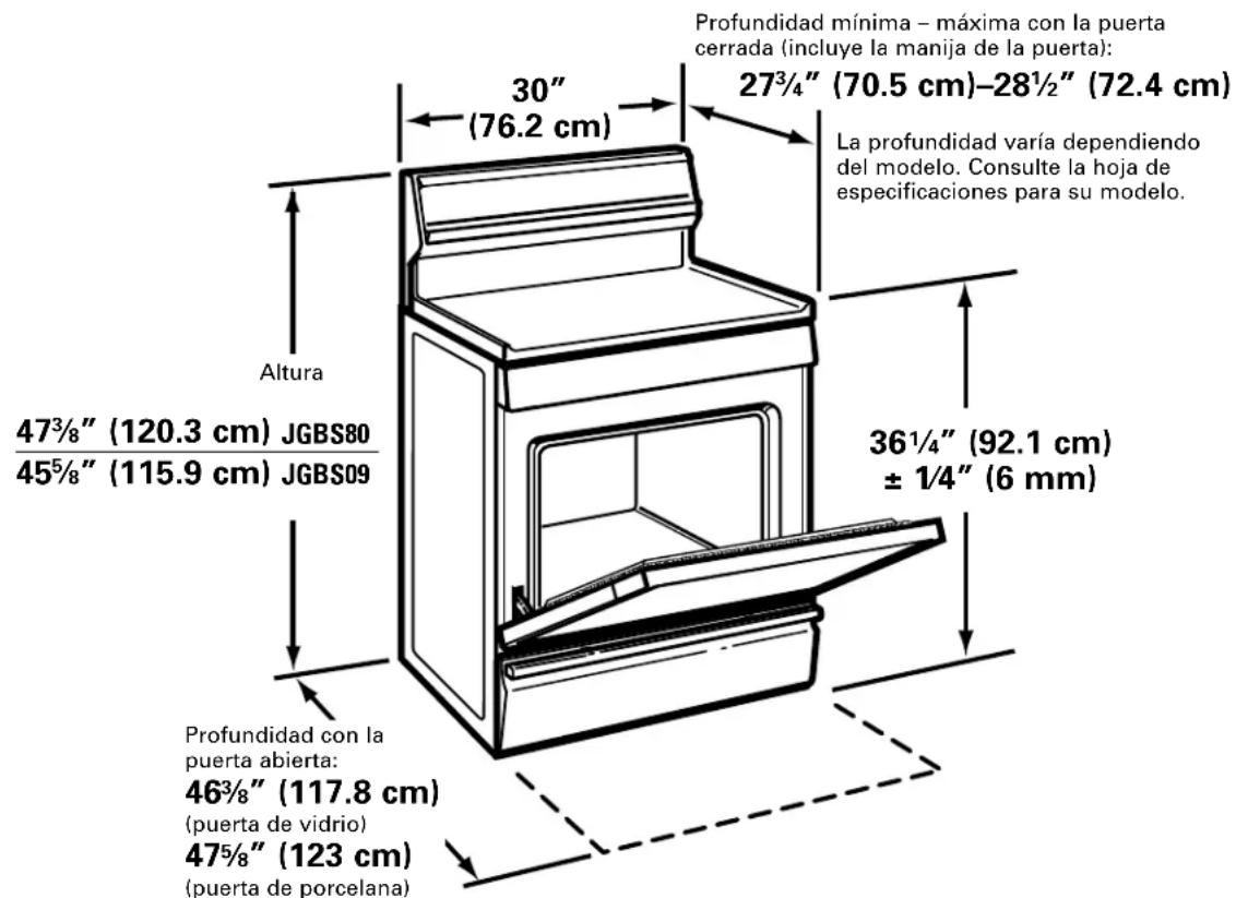GE JGBS09PEHWW - DIMENSIONES Y TOLERANCIAS - 2