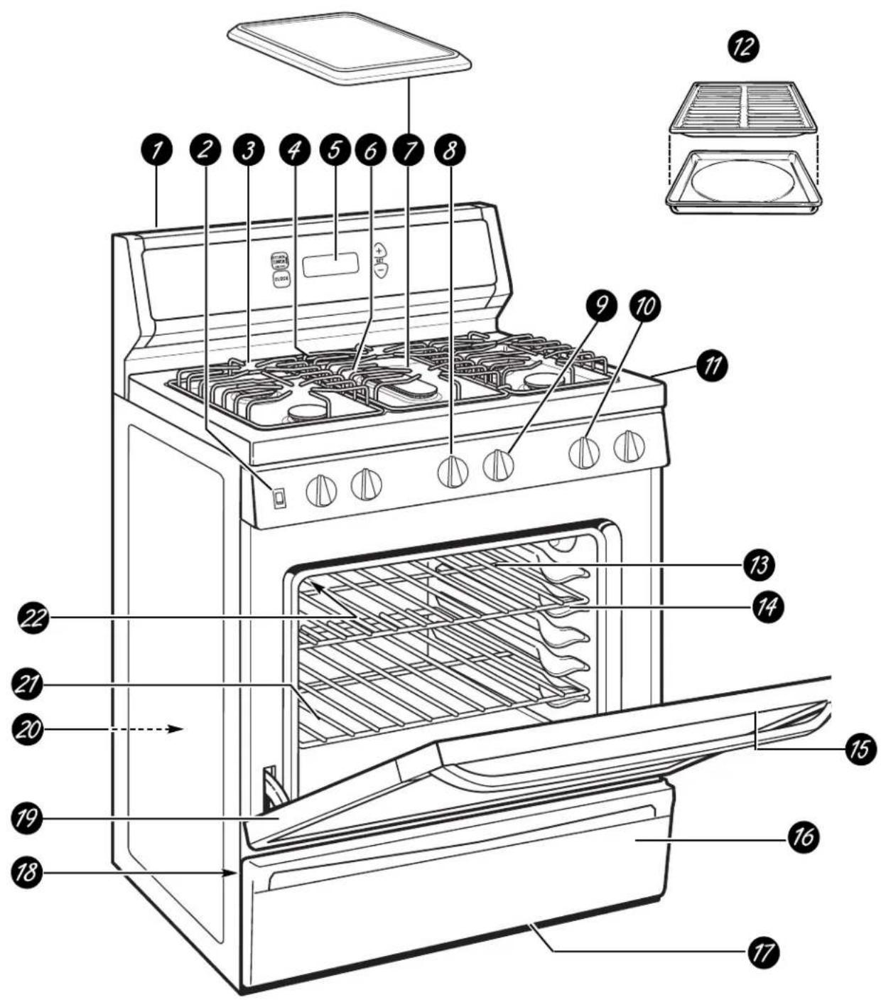 GE JGBS09PEHWW - Features of your range. - 1