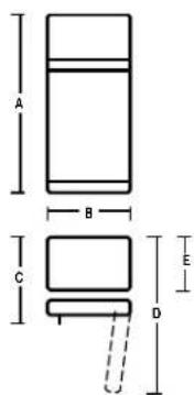 GE TBT21JABAA - Dimensions - 1