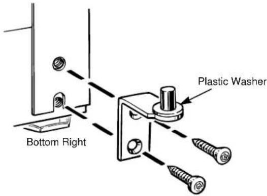 GE TBT21JABAA - TRANSFER BOTTOM HINGE BRACKET TO THE LEFT. - 1
