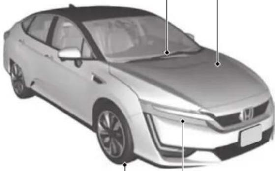 Honda Clarity Fuel Cell (2017) - Wiper Blades P. 443 - 1