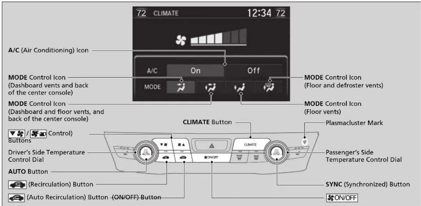 Honda Clarity Fuel Cell (2017) - Using Automatic Climate Control - 1