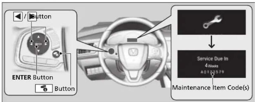 Honda Clarity Fuel Cell (2017) - Displaying the Maintenance Minder Information - 1