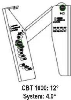 JBL CBT1000E - See full size Tilt Angle Settings Diagram on previous page for detail of markings and settings - 13