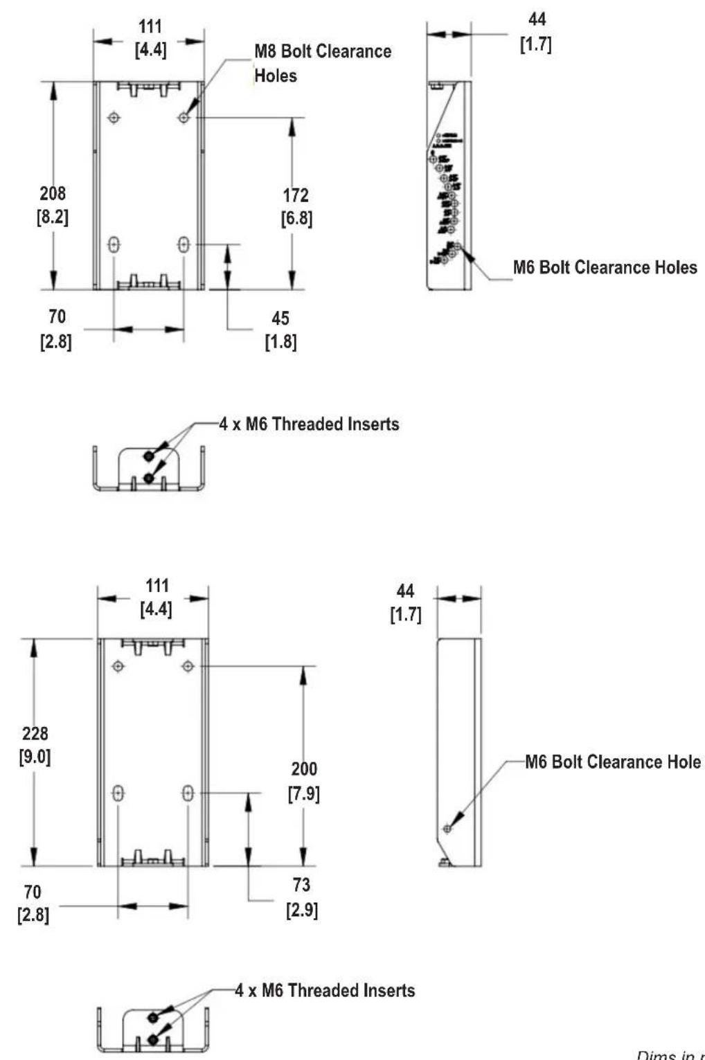 JBL CBT1000E - BRACKET PARTS DIMENSIONAL DIAGRAMS - 5