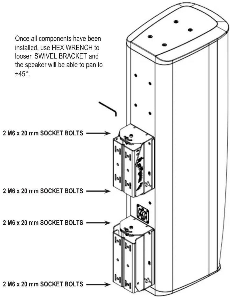 JBL CBT1000E - See full size Tilt Angle Settings Diagram on previous page for detail of markings and settings - 17