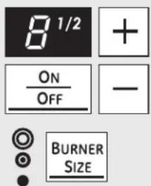 8 1/2 + ON OFF - BURNER SIZE