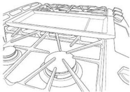 Adora JGB760EEFES - Placement of the Removable Nonstick Griddle on the Cooktop (on some models) - 1