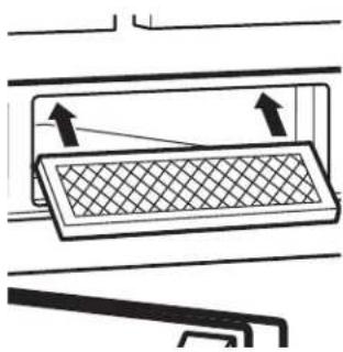 Diagram of a ventilation grille with airflow direction arrows (no text or symbols)