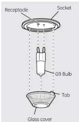 Receptacle Socket G9 Bulb Tab Glass cover