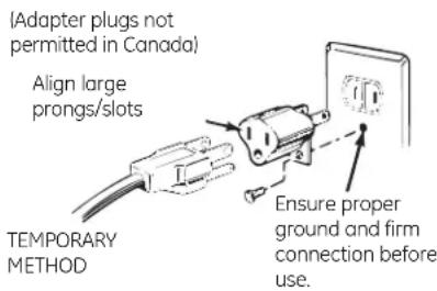 Adora DVM7195DFBB - Usage situations where appliance's power cord will be disconnected infrequently. - 1