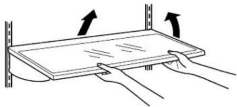 GE ZIS360NM - To remove shelves: - 1