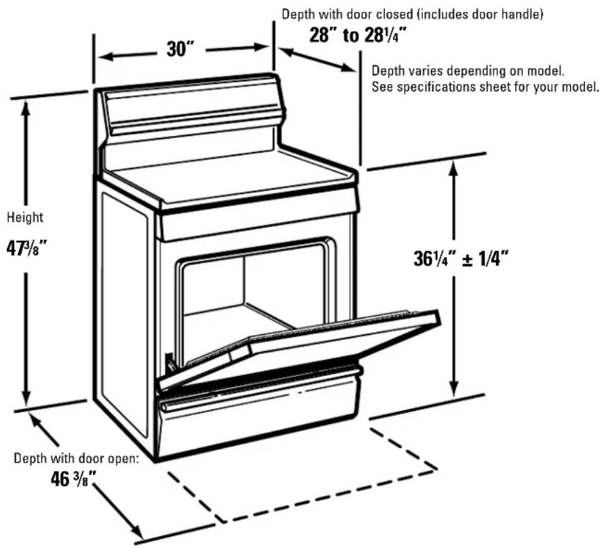 GE JGBP26BEACT - DIMENSIONS AND CLEARANCES - 2
