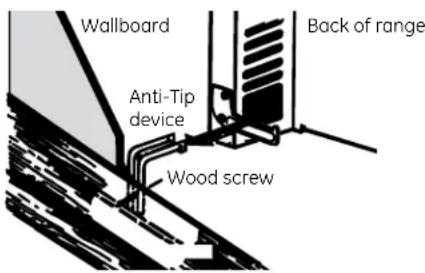 GE JGBP25BECWH - INSTALLING THE ANTI-TIP DEVICE (CONT.) - 1