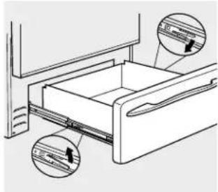 GE JGBP25BECWH - To replace storage drawer: - 1