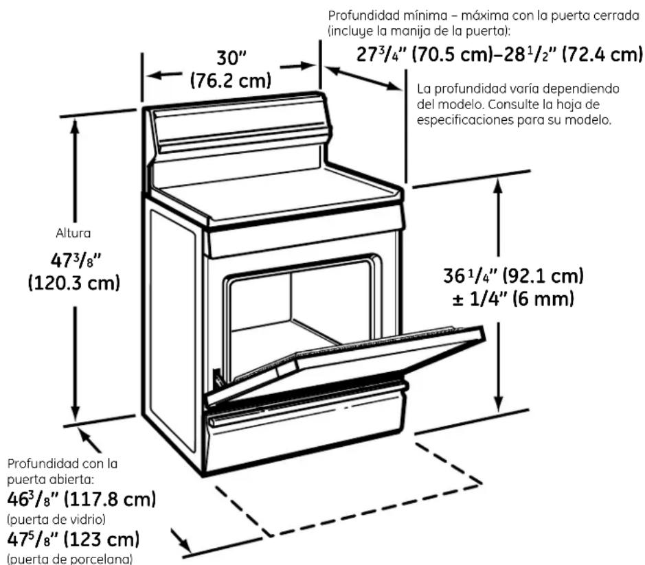 GE JGBS80DEMWW - DIMENSIONES Y TOLERANCIAS - 2