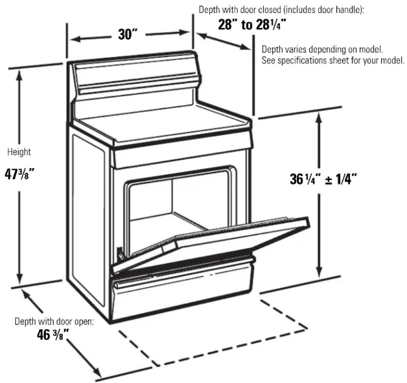GE JGB400SEPSS - DIMENSIONS AND CLEARANCES - 2
