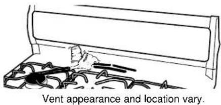 Vent appearance and location vary.