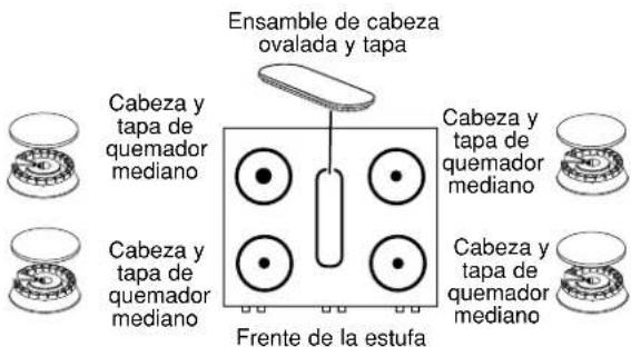 GE JGBS10CEFCC - Tapas de los quemadores - 1