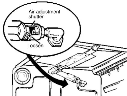 GE JGBP40BECAD - ADJUST BROIL AND OVEN BURNER AIR ADJUSTMENT SHUTTERS IF NECESSARY - 1