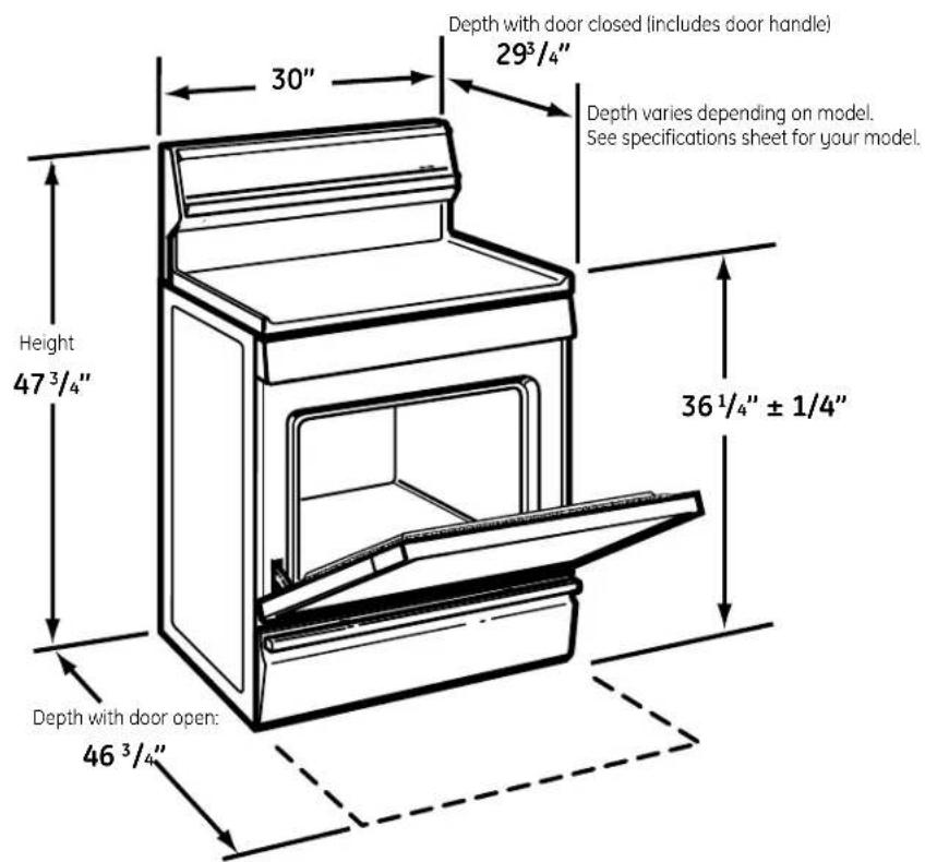 GE JGBP88DEMCC - DIMENSIONS AND CLEARANCES - 2