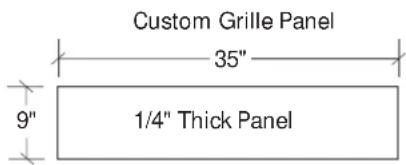 GE ZIS36NC - Standard Trim with Panels secured to 1/4" thick backing - 1