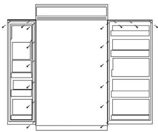 GE ZIS36NC - For models with full width dispenser trim and 2 piece freezer panels: - 7