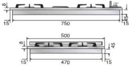 ILVE HPT1230D - Built-in tops' hole size - 7