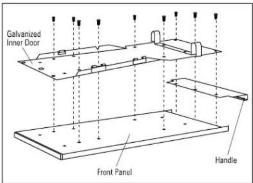 GE ZCG3500DSS - 3/4" thick wood panel with custom handle - 2