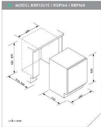 ROSIERES RVG1TG - BUILT-IN 8+5KG WASHER-DRYER - 44